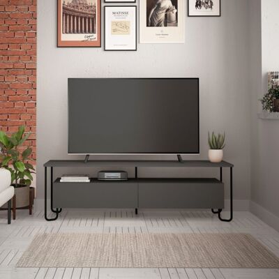 Webmarketpoint - Mueble Tv Cornea Con Dos Puertas Antracita Webmarketpoint - Mueble Tv Cornea Con Dos Puertas Antracita