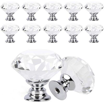 OEM Nazalus - Gran Oferta - Pomos De Cristal Para Puertas, Tiradores De Cajón Con Forma De Diamante Transparente Con Tornillos, Ideales Para Armarios, Oficinas, Mesitas De Noche, Librerías Y Muebles, 12 P OEM Nazalus - Gran Oferta - Pomos De Cristal Para Puertas, Tiradores De Cajón Con Forma De Diamante Transparente Con Tornillos, Ideales Para Armarios, Oficinas, Mesitas De Noche, Librerías Y Muebles, 12 P