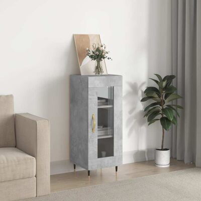 vidaXL Mueble aparador gris hormigón 34,5x34x90 cm - Armario de almacenamiento vidaXL Mueble aparador gris hormigón 34,5x34x90 cm - Armario de almacenamiento