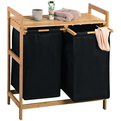 Kesper Cesto De Ropa Con Estante Y 2 Compartimentos. Kesper Cesto De Ropa Con Estante Y 2 Compartimentos.