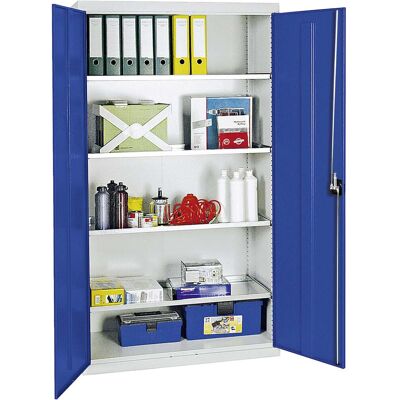 Stumpf Gabinete De Herramientas Y Materiales Serie 3000 Gris Claro / Azul Genciana + 4 Estantes Extraíbles Continuos - 3008074 Stumpf Gabinete De Herramientas Y Materiales Serie 3000 Gris Claro / Azul Genciana + 4 Estantes Extraíbles Continuos - 3008074