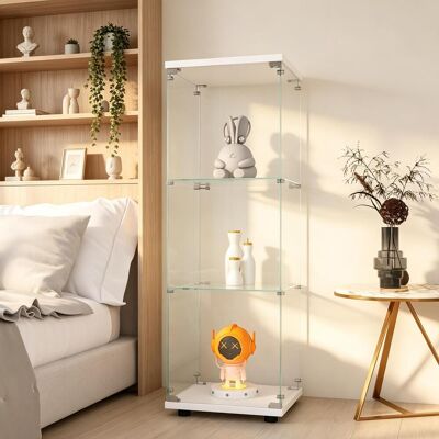 OCEVIA Vitrina De Una Puerta Con Triple Acristalamiento - Mueble De Almacenamiento Independiente - Cristal Templado Blanco - Estilo Moderno - Ideal Para Salón, Dormitorio U Oficina - Montaje Rápido OCEVIA Vitrina De Una Puerta Con Triple Acristalamiento - Mueble De Almacenamiento Independiente - Cristal Templado Blanco - Estilo Moderno - Ideal Para Salón, Dormitorio U Oficina - Montaje Rápido