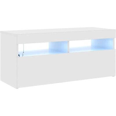 Mueble de TV con luces LED de alto brillo blanco - Mueble de TV Mueble de TV con luces LED de alto brillo blanco - Mueble de TV