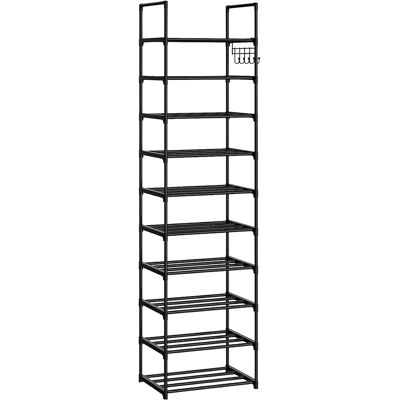 OEM Zapatero De 10 Niveles, Ahorra Espacio, De Metal, Con Ganchos, Apilable, Para Entrada, Sala De Estar Y Dormitorio, Color Negro OEM Zapatero De 10 Niveles, Ahorra Espacio, De Metal, Con Ganchos, Apilable, Para Entrada, Sala De Estar Y Dormitorio, Color Negro