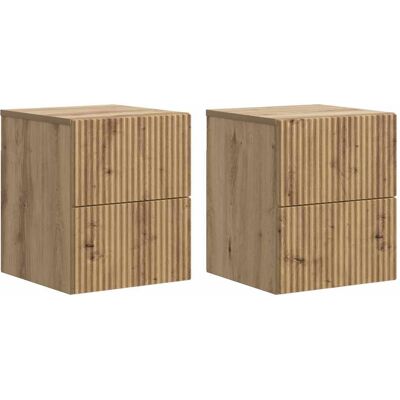 Mesita De Noche De Pared 2 Uds. Roble Artisan 33 X 34,5 X 40 Cm Vidaxl Mesita De Noche De Pared 2 Uds. Roble Artisan 33 X 34,5 X 40 Cm Vidaxl