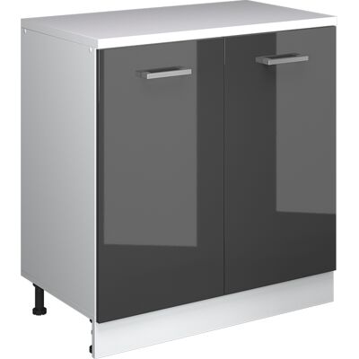 Armario De Ampliación Rion, Antracita Alto Brillo/blanco, 80 X 46 Cm Sin Inclinación Con 2 Puertas, Vicco Armario De Ampliación Rion, Antracita Alto Brillo/blanco, 80 X 46 Cm Sin Inclinación Con 2 Puertas, Vicco