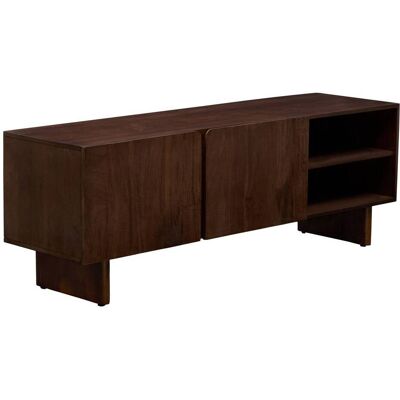 Mueble Para La Tele Con 2 Puertas Y 2 Compartimentos Nyero, 40 X 147 Cm, Marrón - Atmosphera Créateur D'Intérieur Mueble Para La Tele Con 2 Puertas Y 2 Compartimentos Nyero, 40 X 147 Cm, Marrón - Atmosphera Créateur D'Intérieur