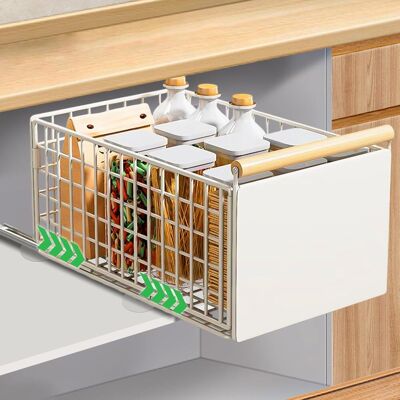 OEM Cajón Deslizante De Cocina, Estante Deslizante Para Armario De Cocina Con Tirador, Cajones Plegables Telescópicos Extensibles Para Armarios, Blanco, Grande OEM Cajón Deslizante De Cocina, Estante Deslizante Para Armario De Cocina Con Tirador, Cajones Plegables Telescópicos Extensibles Para Armarios, Blanco, Grande