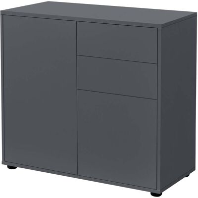 Helloshop26 - Cómoda Con 2 Cajones 2 Puertas Parl 74 X 79 X 36 Cm Gris Oscuro Mate 030006819 Helloshop26 - Cómoda Con 2 Cajones 2 Puertas Parl 74 X 79 X 36 Cm Gris Oscuro Mate 030006819
