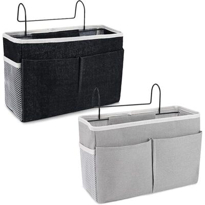 OEM Organizador De Mesilla De Noche De 2 Piezas, Cesta Colgante, Bolsa De Almacenamiento Colgante Impermeable Con 3 Bolsillos, Para Cortina De Cama Alta (negro Y Gris) -crezuo OEM Organizador De Mesilla De Noche De 2 Piezas, Cesta Colgante, Bolsa De Almacenamiento Colgante Impermeable Con 3 Bolsillos, Para Cortina De Cama Alta (negro Y Gris) -crezuo