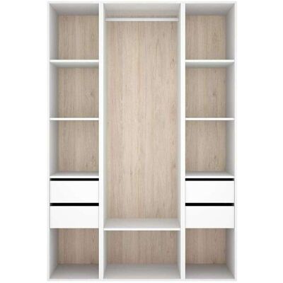 DKT Vestidor Sofia 4 Cajones Y Trasera Reversible En Blanco/natural, 204.5cm(alto) 119.5cm(ancho) 45cm(fondo) DKT Vestidor Sofia 4 Cajones Y Trasera Reversible En Blanco/natural, 204.5cm(alto) 119.5cm(ancho) 45cm(fondo)