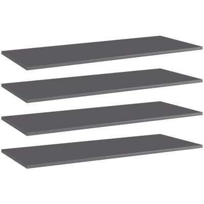 Estante Estantería 4 Uds Contrachapada Gris Brillo 100x40x1,5cm Vidaxl Estante Estantería 4 Uds Contrachapada Gris Brillo 100x40x1,5cm Vidaxl