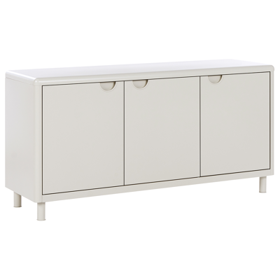 BELIANI Aparador Moderno De 3 Puertas Para Oficina En Casa Con 4 Estantes De Acero Beige Claro Korvo BELIANI Aparador Moderno De 3 Puertas Para Oficina En Casa Con 4 Estantes De Acero Beige Claro Korvo