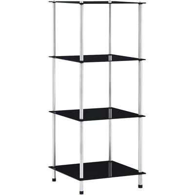 Estantería 4 Niveles Cristal Templado Negro 40x40x100 Cm Vidaxl Estantería 4 Niveles Cristal Templado Negro 40x40x100 Cm Vidaxl