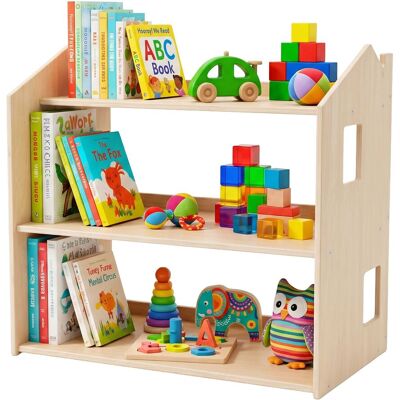 Relaxdays Estantería Infantil En Forma De Casa (al X An X F): 59 X 61 X 39 Cm, 3 Niveles, Montessori, Madera, Natural Relaxdays Estantería Infantil En Forma De Casa (al X An X F): 59 X 61 X 39 Cm, 3 Niveles, Montessori, Madera, Natural