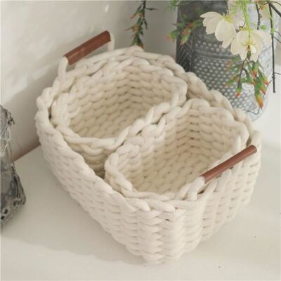 OEM Cesta De Almacenamiento De Cuerda De Algodón De 3 Piezas, Caja De Almacenamiento, Organizador De Armario Para Oficina, Baño, Habitación Infantil (blanco) OEM Cesta De Almacenamiento De Cuerda De Algodón De 3 Piezas, Caja De Almacenamiento, Organizador De Armario Para Oficina, Baño, Habitación Infantil (blanco)