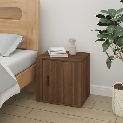 Mueble de noche de roble marrón vidaXL - Mesita de noche Mueble de noche de roble marrón vidaXL - Mesita de noche