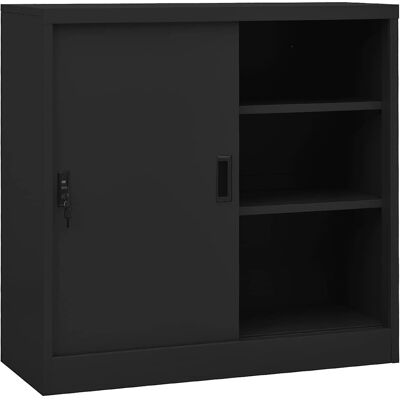 Armario De Oficina Puerta Corredera Acero Antracita 90x40x90cm Vidaxl Armario De Oficina Puerta Corredera Acero Antracita 90x40x90cm Vidaxl