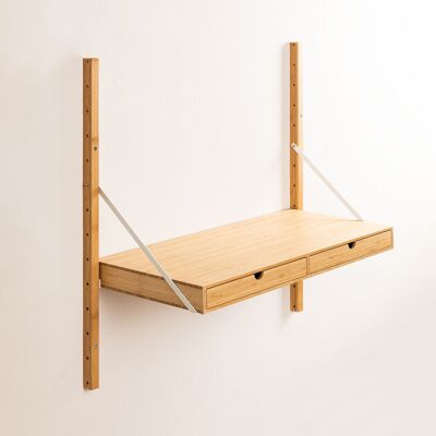 Estantería Kolex de Pared en Bambú - Blanco, 84cm Estantería Kolex de Pared en Bambú - Blanco, 84cm