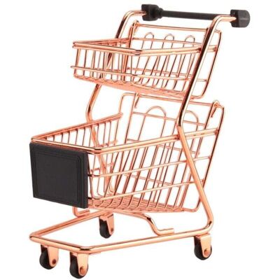 OEM Mini Carrito De Compras Metálico De Dos Niveles Con Cesta De Almacenamiento, Oro Rosa -crezuo OEM Mini Carrito De Compras Metálico De Dos Niveles Con Cesta De Almacenamiento, Oro Rosa -crezuo