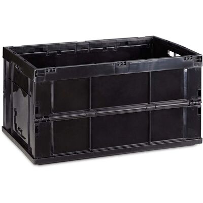 Relaxdays Caja De Almacenaje Plegable 60 L, Plástico, Negro, 31.5 X 58.5 X 40 Cm Relaxdays Caja De Almacenaje Plegable 60 L, Plástico, Negro, 31.5 X 58.5 X 40 Cm