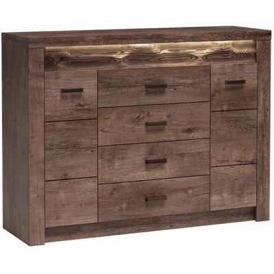 Mobilier1 - Cómoda Serfeno 104, Fresno Oscuro, Con Cajones Y Puertas, Número De Cajones: 0, 104x137x42cm, Led Mobilier1 - Cómoda Serfeno 104, Fresno Oscuro, Con Cajones Y Puertas, Número De Cajones: 0, 104x137x42cm, Led