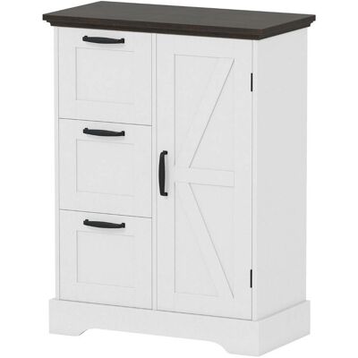 HELLOSHOP26 Armario Independiente De 60 X 30 X 80 Cm Con 3 Cajones Ergonómicos Estilo Rústico Mdf Blanco 200017088 HELLOSHOP26 Armario Independiente De 60 X 30 X 80 Cm Con 3 Cajones Ergonómicos Estilo Rústico Mdf Blanco 200017088