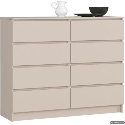 AKORD Cómoda K120 Cachemira 120 Cm 8 Cajones 120x40x99 Cm AKORD Cómoda K120 Cachemira 120 Cm 8 Cajones 120x40x99 Cm