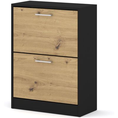 BIM FURNITURE Zapatero Iga 2d Con 2 Puertas Abatibles – Negro / Roble Artisan BIM FURNITURE Zapatero Iga 2d Con 2 Puertas Abatibles – Negro / Roble Artisan