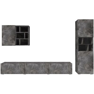 MEUBLORAMA Conjunto De Muebles De Sala Narva - Color Pizarra - Mueble Para Tv + Mueble Suspendido + Vitrina MEUBLORAMA Conjunto De Muebles De Sala Narva - Color Pizarra - Mueble Para Tv + Mueble Suspendido + Vitrina