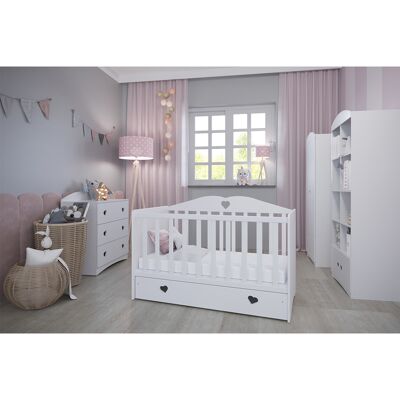 OEM Dormitorio Completo Cuna Bebé 60x120 Cómoda 3 Cajones Y Armario 2 Puertas Kocot Kids Julia Blanco OEM Dormitorio Completo Cuna Bebé 60x120 Cómoda 3 Cajones Y Armario 2 Puertas Kocot Kids Julia Blanco