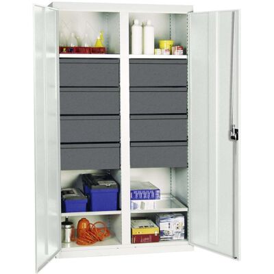 Stumpf Herramienta- Y Armario De Materiales Serie 3000 Gris Claro + 8 Cajones 200 Mm + Pared Divisoria Central + 4 Estantes Extraíbles - 3004607 Stumpf Herramienta- Y Armario De Materiales Serie 3000 Gris Claro + 8 Cajones 200 Mm + Pared Divisoria Central + 4 Estantes Extraíbles - 3004607