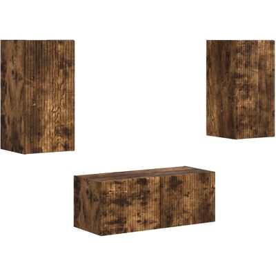 Conjunto De Mueble De Tv 2 Uds. Roble Ahumado Vidaxl Conjunto De Mueble De Tv 2 Uds. Roble Ahumado Vidaxl