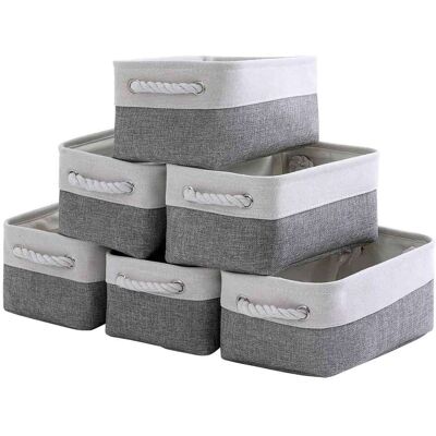 OEM Cesta Organizadora De Almacenamiento - Juego De 6 Cubos Pequeños De Tela (11,8 X 7,8 X 5,2 Pulgadas) Con Asa De Cuerda De Algodón, Cajas De Almacenamiento Plegables Para Bebés Y Juguetes (beige)... OEM Cesta Organizadora De Almacenamiento - Juego De 6 Cubos Pequeños De Tela (11,8 X 7,8 X 5,2 Pulgadas) Con Asa De Cuerda De Algodón, Cajas De Almacenamiento Plegables Para Bebés Y Juguetes (beige)...