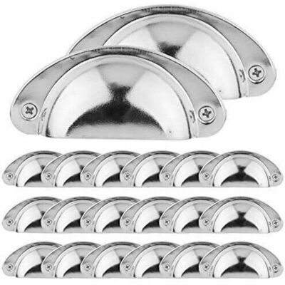 DPZO 20 Tiradores Vintage Con Forma De Concha Para Cajones, Armarios Y Muebles De Cocina. Tirador De Hierro Curvo Estilo Retro Para Puertas De Armarios. Tirador Para Muebles. Pomo De Hierro (plateado). DPZO 20 Tiradores Vintage Con Forma De Concha Para Cajones, Armarios Y Muebles De Cocina. Tirador De Hierro Curvo Estilo Retro Para Puertas De Armarios. Tirador Para Muebles. Pomo De Hierro (plateado).
