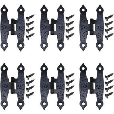LLING Bisagra Para Muebles, 10 Piezas, Color Negro Antiguo, Para Puerta De Armario, Con Tornillos, Herrajes Metálicos Con Forma De Flor, 65 X 33 Mm LLING Bisagra Para Muebles, 10 Piezas, Color Negro Antiguo, Para Puerta De Armario, Con Tornillos, Herrajes Metálicos Con Forma De Flor, 65 X 33 Mm