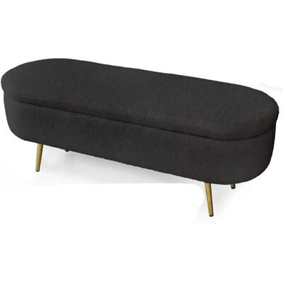 GICOS Panca Contenedora De Tejido Teddy Negro 122x41x47 GICOS Panca Contenedora De Tejido Teddy Negro 122x41x47