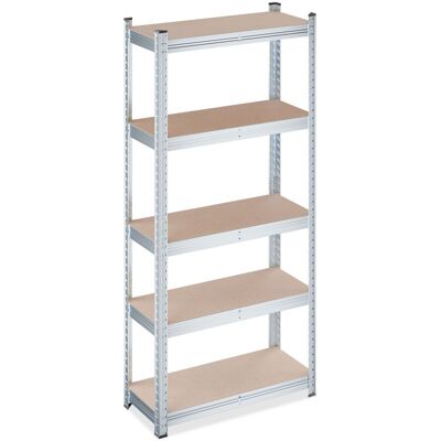 Relaxdays Estantería Almacenaje Metálica, 150x70x30 Cm, Para 750 Kg, Acero Galvanizado, Taller, Garaje, Natural/plateado Relaxdays Estantería Almacenaje Metálica, 150x70x30 Cm, Para 750 Kg, Acero Galvanizado, Taller, Garaje, Natural/plateado