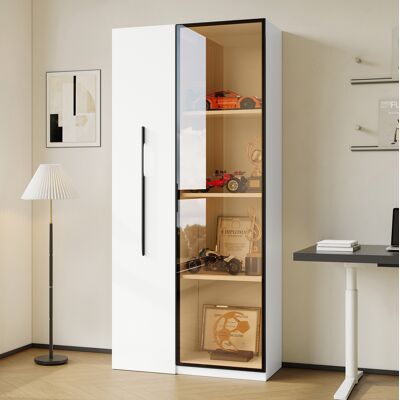 Mueble Almacenamiento Vitrina Led Blanca Con Ruedas Okmyhome Mueble Almacenamiento Vitrina Led Blanca Con Ruedas Okmyhome