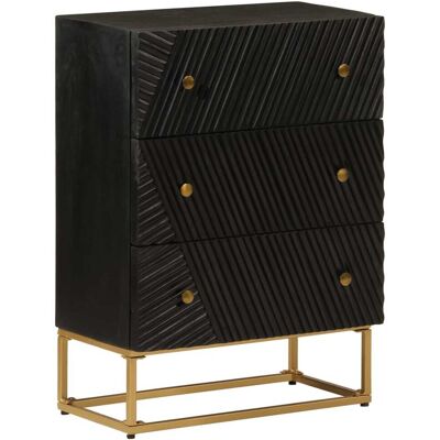 Cómoda Madera Maciza De Mango Y Hierro Negro 55x30x76 Cm Vidaxl Cómoda Madera Maciza De Mango Y Hierro Negro 55x30x76 Cm Vidaxl