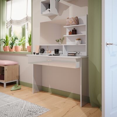 Vicco Azur Mesa de Maquillaje Blanca 120cm con Estante de Espejo - Tocador Vicco Azur Mesa de Maquillaje Blanca 120cm con Estante de Espejo - Tocador