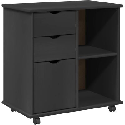 Gabinete Rodante Gris 63,5 X 39 X 65,5 Cm Madera De Pino Macizo Vidaxl Gabinete Rodante Gris 63,5 X 39 X 65,5 Cm Madera De Pino Macizo Vidaxl