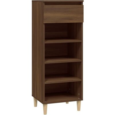 Armario zapatero de roble marrón vidaXL 40x36x105 cm Madera laminada - Almacenamiento de zapatos Armario zapatero de roble marrón vidaXL 40x36x105 cm Madera laminada - Almacenamiento de zapatos