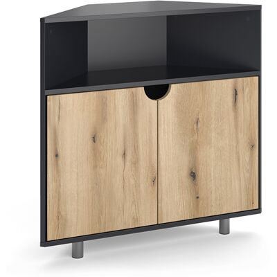Aparador Inaro, Antracita/roble, 79 X 76 Cm Con 3 Compartimentos, Vicco Aparador Inaro, Antracita/roble, 79 X 76 Cm Con 3 Compartimentos, Vicco