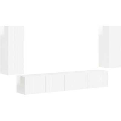 Conjunto De Mueble De Tv 4 Uds. Brillante Madera De Ingeniería Vidaxl Conjunto De Mueble De Tv 4 Uds. Brillante Madera De Ingeniería Vidaxl