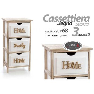 Gicos Gicos Archivo de Madera Blanca - Mueble de Hogar 36x28x68cm Gicos Gicos Archivo de Madera Blanca - Mueble de Hogar 36x28x68cm