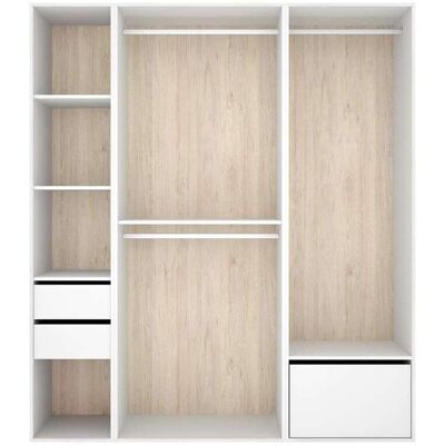 DKT Vestidor Sofia 2 Cajones, Zapatero Y Trasera Reversible En Blanco/natural, 204.5cm(alto) 179.5cm(ancho) 45cm(fondo). DKT Vestidor Sofia 2 Cajones, Zapatero Y Trasera Reversible En Blanco/natural, 204.5cm(alto) 179.5cm(ancho) 45cm(fondo).