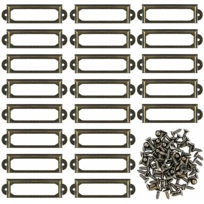 OEM Juego De 50 Portatarjetas Metálicos Para Muebles, Cajones, Tarjetas, Marcos Para Placas De Identificación En Estanterías De Oficina Y Librerías (60 X 24 Mm) -crezuo OEM Juego De 50 Portatarjetas Metálicos Para Muebles, Cajones, Tarjetas, Marcos Para Placas De Identificación En Estanterías De Oficina Y Librerías (60 X 24 Mm) -crezuo