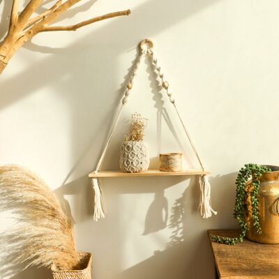 OEM Estantería De Pared De Madera De Estilo Bohemio Con Tejido De Macramé Para Salón, Baño Y Balcón, Estante Colgante Hecho A Mano - Crezuo OEM Estantería De Pared De Madera De Estilo Bohemio Con Tejido De Macramé Para Salón, Baño Y Balcón, Estante Colgante Hecho A Mano - Crezuo