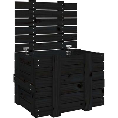Caja De Almacenaje Madera Maciza De Pino Negra 58x40,5x42 Cm Vidaxl Caja De Almacenaje Madera Maciza De Pino Negra 58x40,5x42 Cm Vidaxl